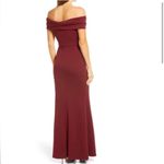 Katie May NWT  Bordeaux Hit The Mark Off The Shoulder Gown Long Maxi Dress sz XS Photo 1