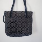 Coach  Black Signature Purse Gray Snakeskin Python Stripe Tote Photo 1