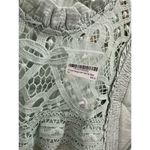 Mine Top Women MEDIUM NWT Mint Sage Green Short Sleeve Ruffle Neck Lace Yoke Photo 5