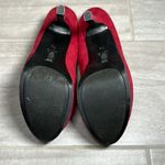 Brash Red Suede Platform Heels Photo 8