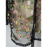 Rabbit Rabbit Rabbit Cardigan Women 3X Black Floral Embroidered Mesh Cardigan Photo 7