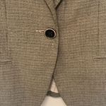 CAbi Women's Plaid Notch Lapel Single Breasted Blazer Jacket Black Tan Size 6 Photo 3