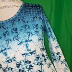 Title Nine  Womens Teal Blue White Long Sleeve Shirt‎ XS Photo 2