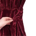 Reformation Dress Evora Velvet Long-Sleeve Keyhole Buttoned Mini Chianti 12 NWT Photo 1