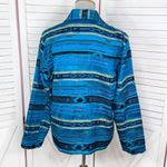 Chico's Silk Western Native Print Shirt Jacket Shacket Turquoise Blue Medium 1 Photo 3