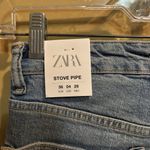 ZARA Women's BLUE STOVE PIPE DENIM JEANS HIGH WAIST 26" SIZE 4 ANKLE LENGTH NWT Photo 2