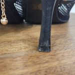 Nanette Lepore Winsky Black Mesh Sandals Gold Chain 7 Black Open-Toe Mesh Shoes Photo 5