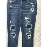Judy Blue  Distressed Jeans Womens Dark Wash Skinny Fit Patch Stretch size 15/32 Photo 2