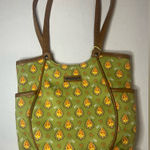 Longaberger homestead Floral Fabric double strap over the shoulder purse Green Photo 0
