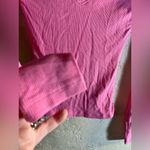 BDG Pink Long Sleeve V-Neck Top, layering vneck front and back, beautiful hot pink Photo 5