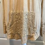 POL Medium Goldenrod Burnout Crochet Detailed Hooded Top Photo 4