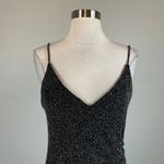 Betsy and Adam  Sleeveless Sparkly Column Evening Gown Metallic Black Size 12 Dress Photo 5