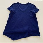 Westbound | Navy Blue Asymmetrical Lace Trim Short Sleeve T-Shirt Medium Petites Photo 5
