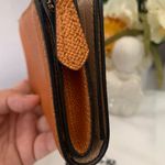 Coach Metallic Burnt Orange Textured Wallet Photo 4