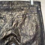 J Brand Sz 29 Wax Coated Snakeskin Python Jeans Jeggings Gray Gold Photo 8
