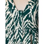 Ba&sh  Dress Women 2 Green Ivory‎ Vuzy Abstract Print V Neck Button Down Mini Photo 6