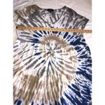 Arna York Womens Size 14/16 Dress Tiered Tee Shirt Tie Dyed Blue Gray Tan Plus Photo 5