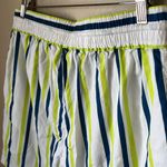 Anthropologie  neon and navy striped Bermuda shorts Photo 8