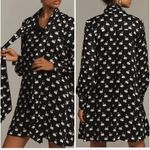 Maeve Anthropologie The Caroline Tie-Neck Mini Dress in Black Photo 8