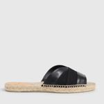 Castaner Castañer Pasi flat leather espadrille sandals Minimalist slides in black  Sz 5 Photo 11