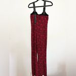 Maeve  printed sweetheart jumpsuit size 10 red knit retro hippie contemporary Photo 3