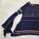 Free People Women's Navy Blue Craft Time Boho Sweater Size XS Photo 7