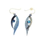 Sky Navy Blue Folded Wings Drop Hook Earrings Photo 4