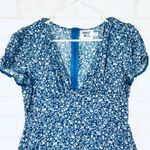 Princess Polly  Blue Floral Mini Dress Short Sleeve V Neck Flounce Hem Size 6 Photo 3
