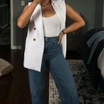 Banana Republic White Sleeveless Blazer Vest Photo 1