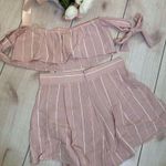 Blue Blush Pink Striped Two-Piece Short Set || Size M Photo 0