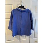 Talbots Tunic Blue Portrait Neckline Back Button Up Long Sleeves Top Sz L Photo 11