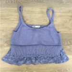 ZARA Lilac Knit Lace Trim Cami Top Size M Photo 5
