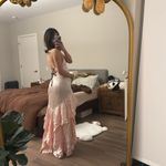 Alice + Olivia NWT pink stretch satin high low lace trim low back dress Photo 3