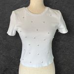 ZARA  short sleeve ribbed Tshirt with large Rhinestones Photo 5