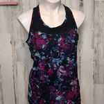 Metaphor Women’s Athletic Tank Top Large Abstract Floral Mesh Back Workout Top N Photo 0