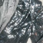 High point New York women’s long sleeve button front sequin blazer jacket small Photo 3