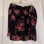 Strapless Black Floral Blouse Size M Photo 0