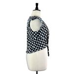 Ann Taylor Women’s Crop Tie Top Cap Sleeve Black White Check Gingham Size XL Photo 2