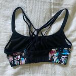 Champion athletic active workout patterned strappy criss cross sports bra black Photo 1