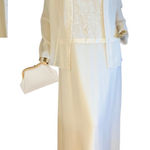 Studio I  CREAM SHIFT DRESS WITH SHEER JACKET & SEQUIN  EMBROIDERED ACCENTS (14) Photo 0