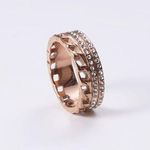 Rose gold ring chain ring cubic zirconia ring rose gold chain ring stacking ring Photo 2