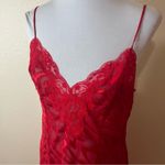 Victoria's Secret Vintage | Victoria’s Secret red lace sheer maxi slip dress LARGE Y2K Photo 2