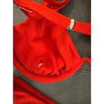 Unbranded XL Red Ribbed One Shoulder Underwire 2 Piece Bikini Swim Bathing Suit Photo 2