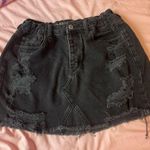 American Eagle  Outfitters Black Distressed Mini Skirt Photo 0