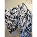 Natori Komono Black and White Midi Dress Slip On Size Medium Photo 2