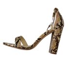 Lulus Lulu’s Snakeskin Ankle Strap Block Heels Python Print Open Toe Slingback Size 7 Photo 3