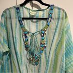 Nouveau Beach Beaded Turquoise Cover Up Green Size XL Photo 1