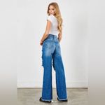 Vibrant  M.i.U Ripped Hem Button fly Wide Leg distressed Jeans Sz 13 Photo 6