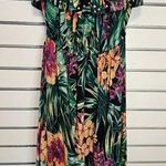 Candie's  XS Strappless Tropical Floral Purple Orange and Green Dress Photo 0