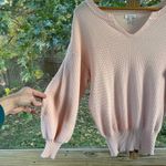 Ella Moss Tina Drop Shoulder Puff Sleeve Sweater Light Pink Size M Photo 2